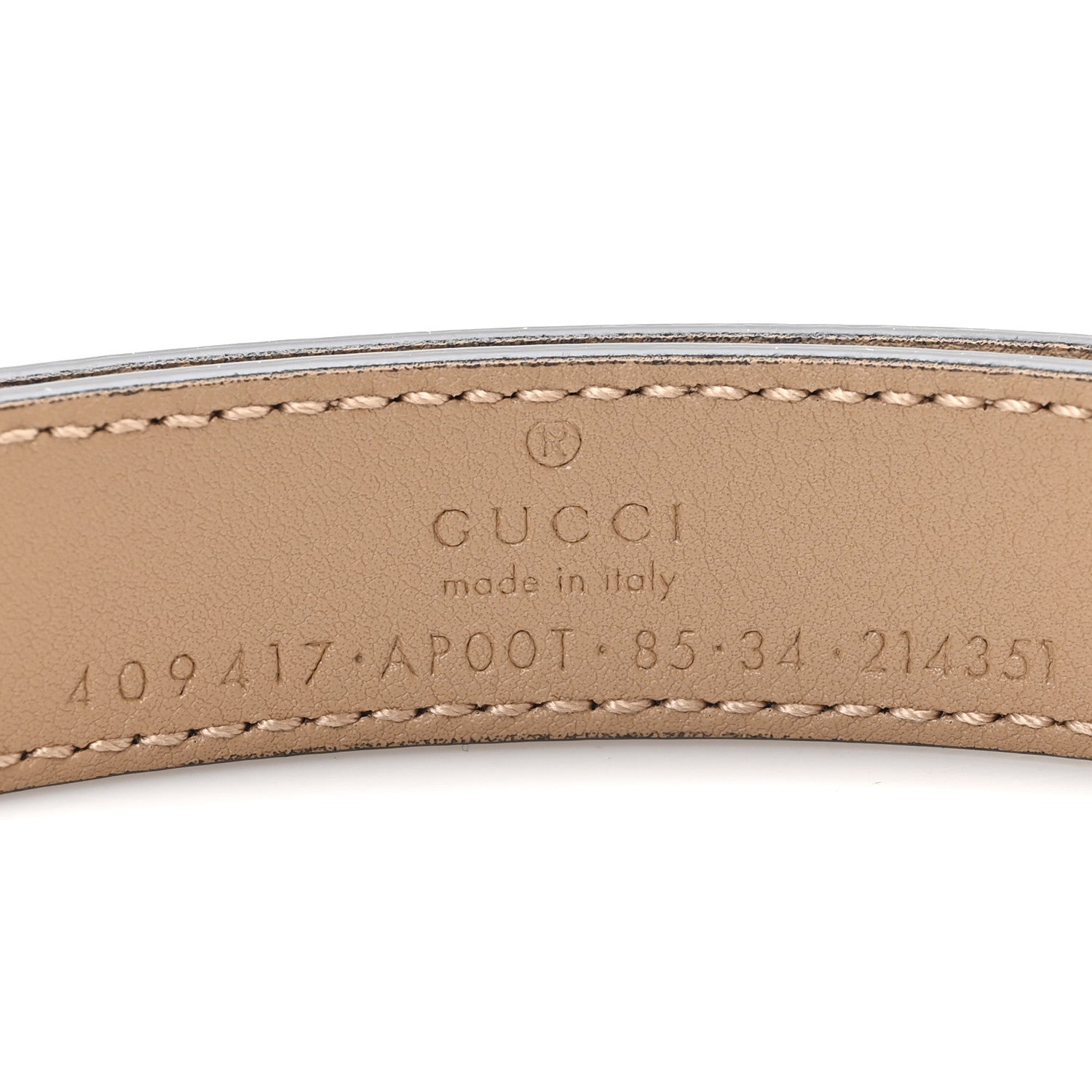 Gucci Moon Calfskin Double G 20mm Belt 85 34 Natural Tan 3 of 4