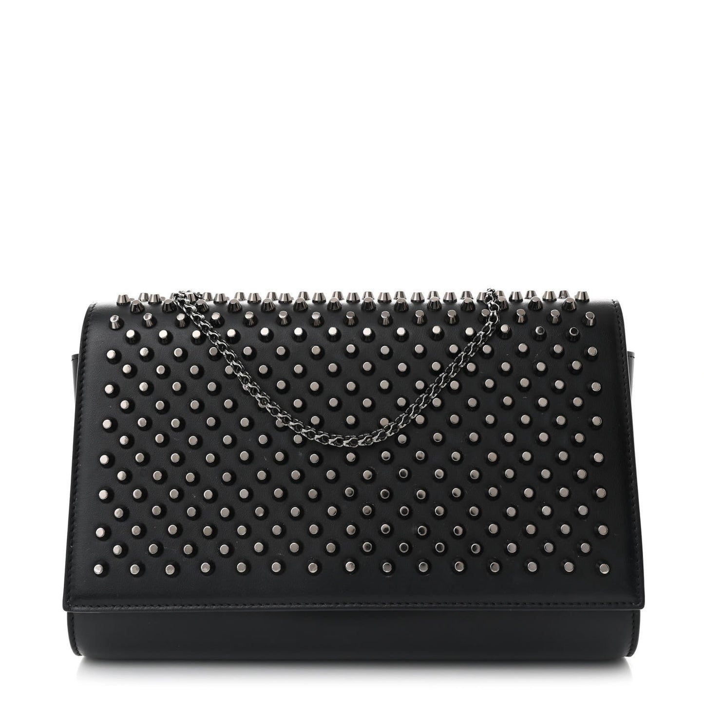 Calfskin Spikes Paloma Clutch Black