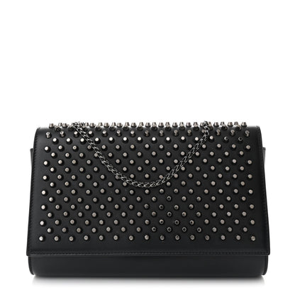 Christian Louboutin Calfskin Spikes Paloma Clutch Black 1 of 11