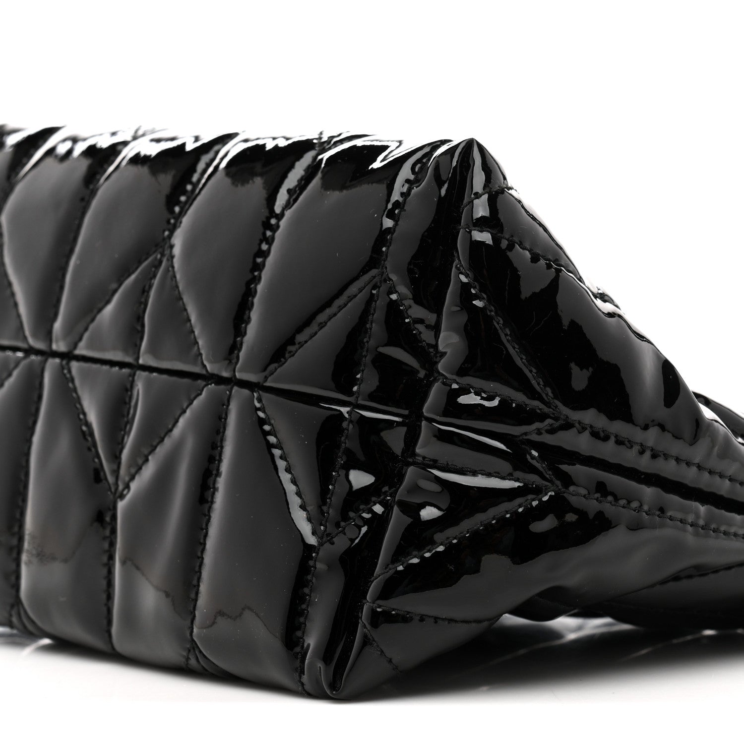 Miu Miu Vernice Trapunto Quilted Mini Spirit Ciré Bag Black 10 of 13