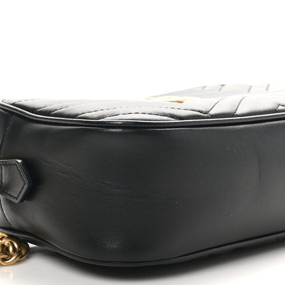 Gucci Calfskin Matelasse Mini GG Marmont Chain Shoulder Bag Black 9 of 11