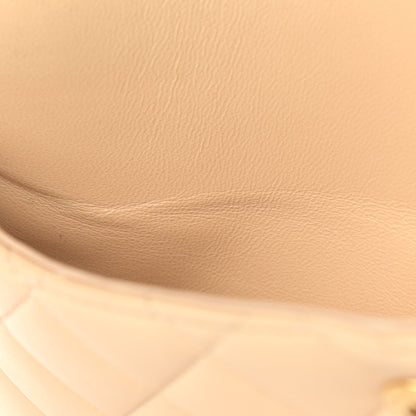 Chanel Lambskin Quilted Medium Double Flap Beige 16 of 18