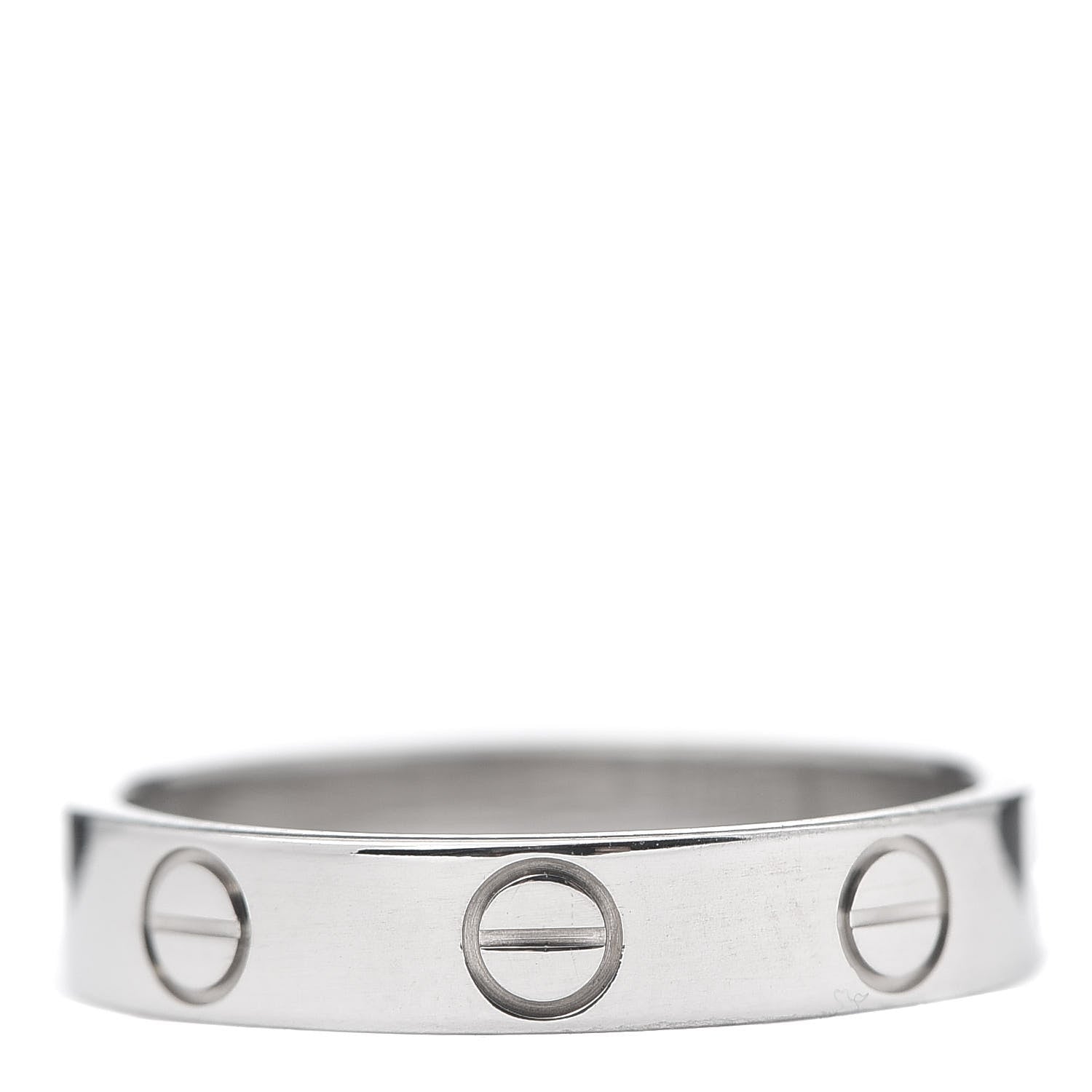 Cartier 18K White Gold 3.5mm LOVE Wedding Band Ring 50 5.25 3 of 5