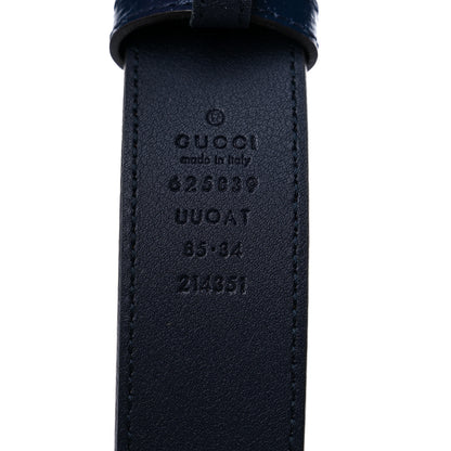 Gucci GG Supreme Monogram Kaleidoscope Double G 30mm Belt 85 34 Blue Orange Multicolor Blue Agata 3 of 5