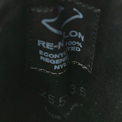 Prada Spazzolato Rois Re-Nylon Metal Triangle Logo Monolith Pouch Pocket 55mm Boots 35 Black 11 of 13