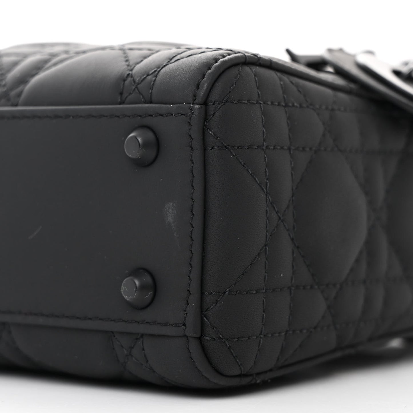 Ultra Matte Calfskin Cannage Mini Lady Dior Black