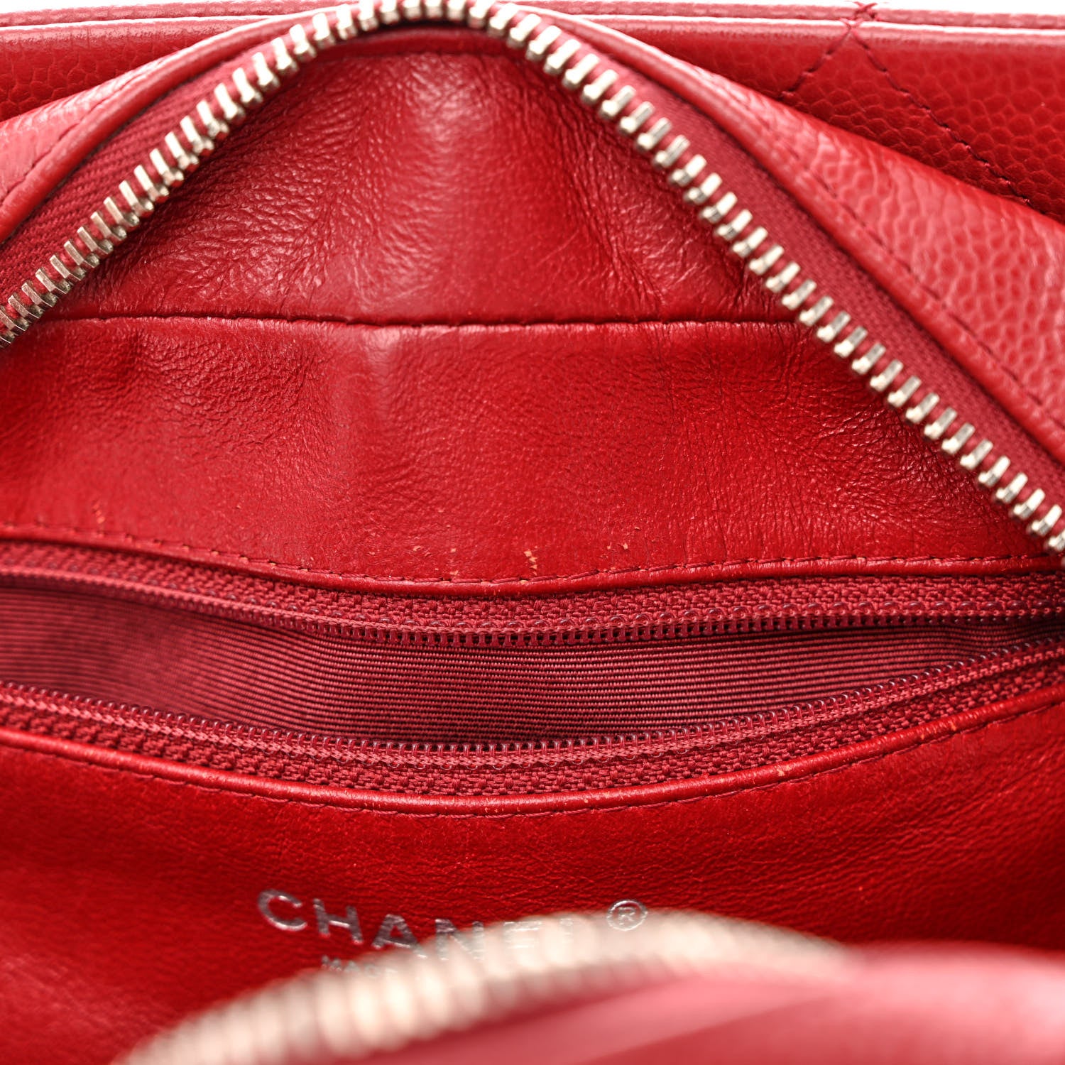Chanel Caviar Quilted Bijoux Chain Shopping Tote Red 13 of 16