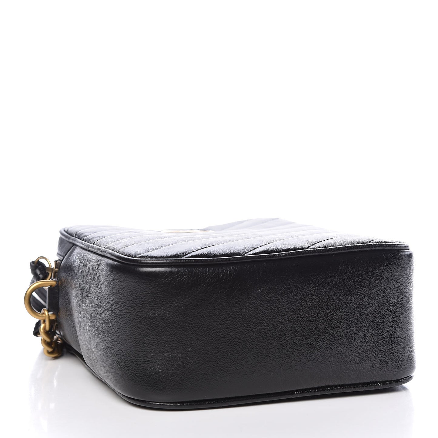 Azalea Calfskin Matelasse Diagonal Tall GG Marmont Crossbody Bag Black
