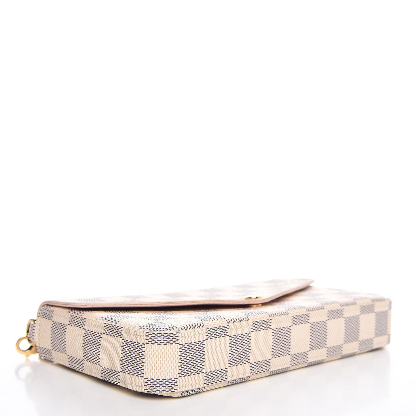 Damier Azur Pochette Felicie Chain Wallet Rose Ballerine