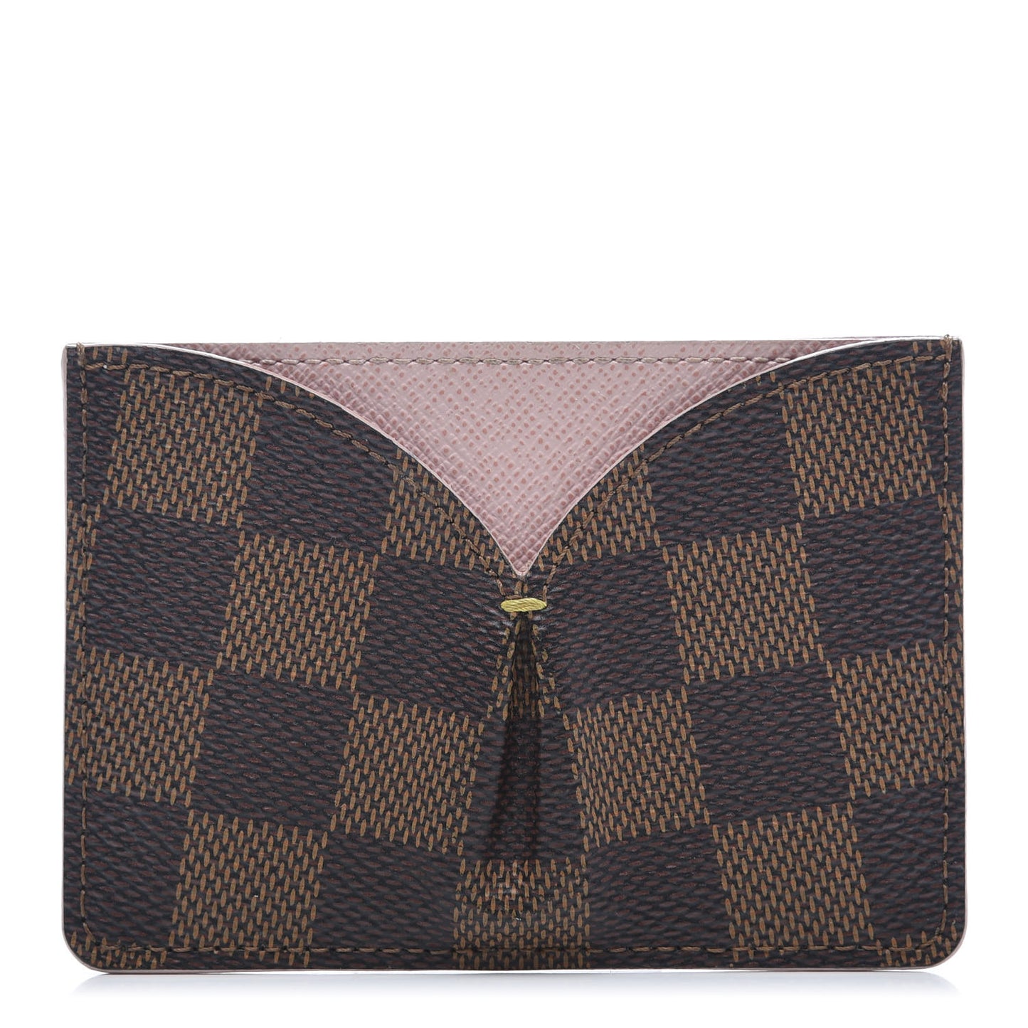 Damier Ebene Caissa Card Holder Rose Ballerine