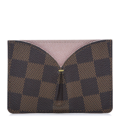 Louis Vuitton Damier Ebene Caissa Card Holder Rose Ballerine 1 of 8