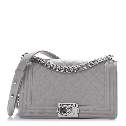 Chanel Caviar Quilted Medium Boy Flap Grey 1 of 11