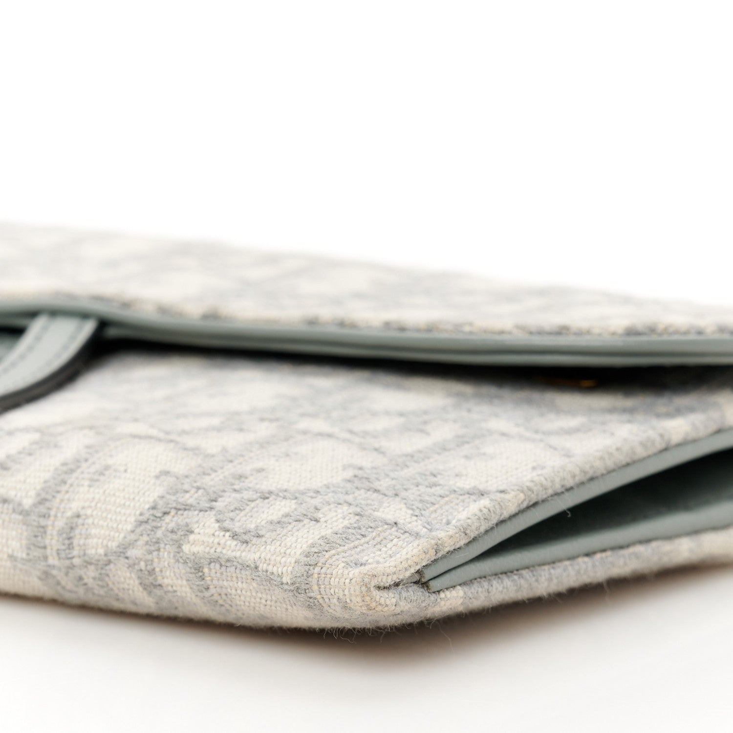 Christian Dior Oblique Saddle Chain Long Wallet Grey 10 of 11