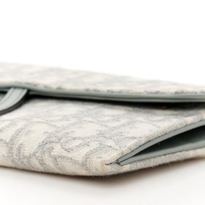 Christian Dior Oblique Saddle Chain Long Wallet Grey 10 of 11