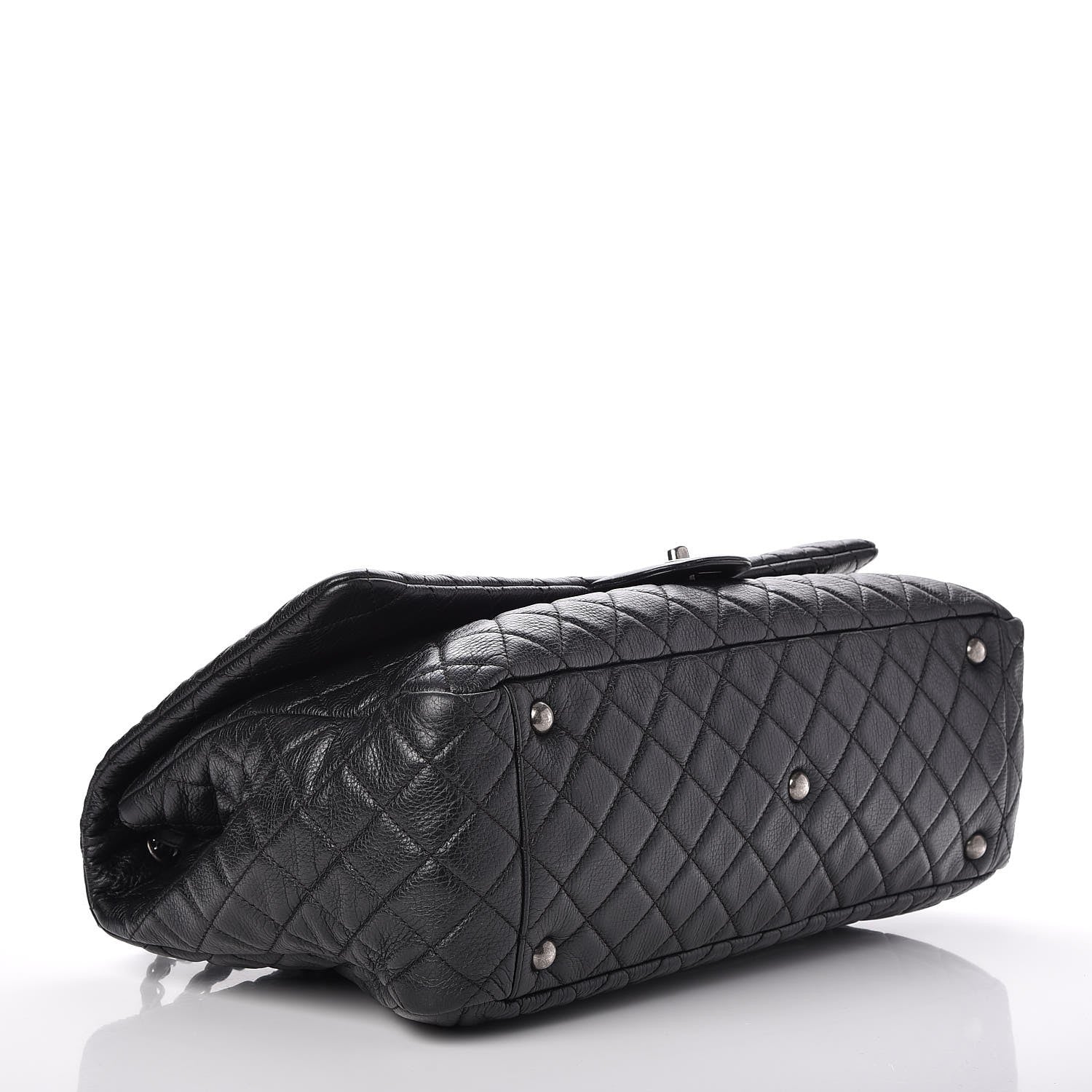 Chanel Calfskin Quilted XXL Travel Flap Bag Black 4 of 7