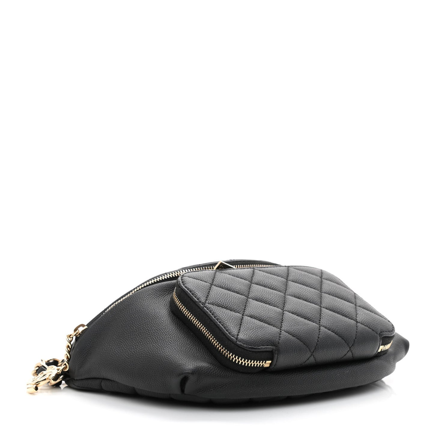Caviar Quilted Business Affinity Waist Belt Bag Black