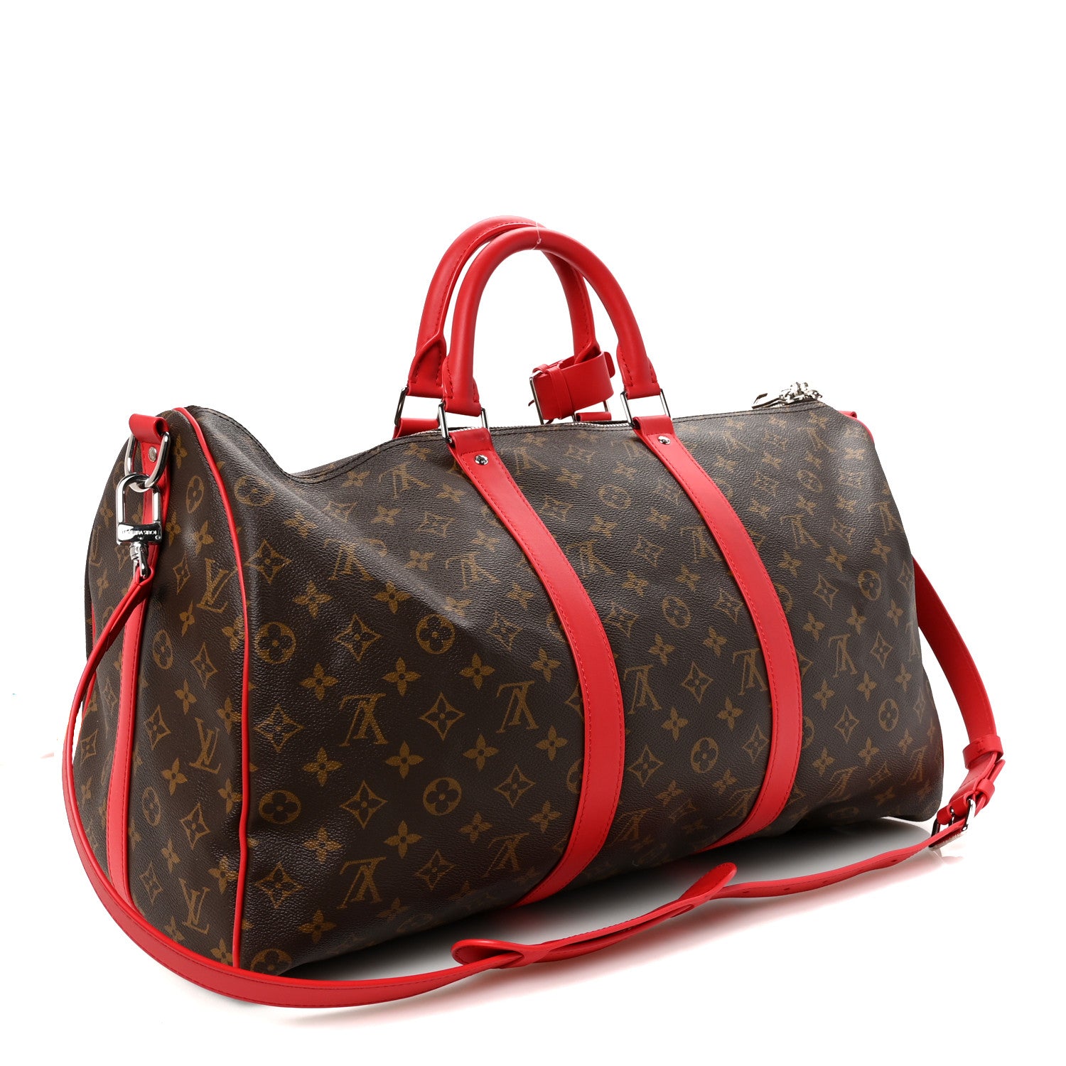 Louis Vuitton Calfskin Monogram Keepall Bandouliere 50 Coquelicot 2 of 8