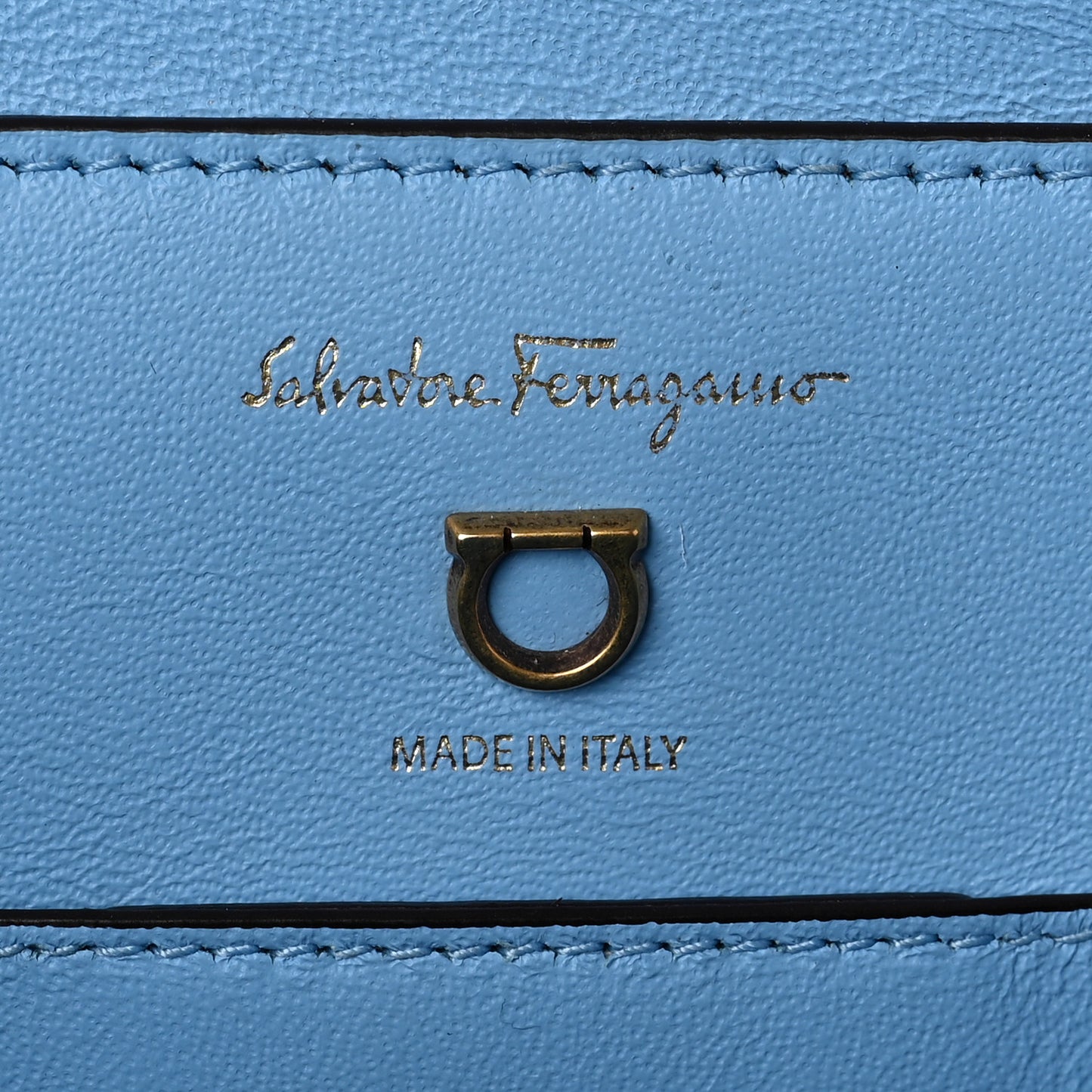 Calfskin Trifolio Swing Top Handle Bag Blue