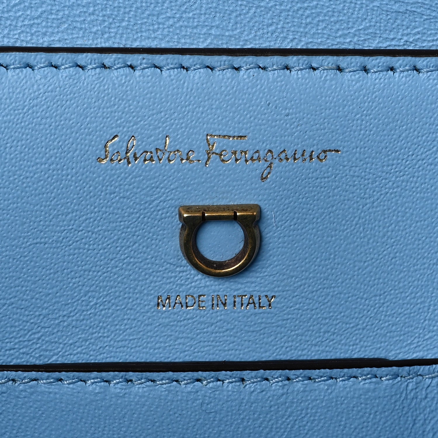 Salvatore Ferragamo Calfskin Trifolio Swing Top Handle Bag Blue 5 of 7