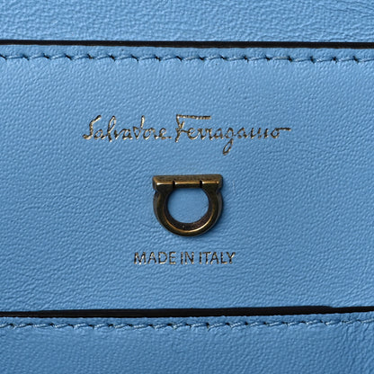 Salvatore Ferragamo Calfskin Trifolio Swing Top Handle Bag Blue 5 of 7