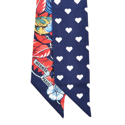 Hermes Silk Jungle Love Twilly Marine Rouge Brun 2 of 4
