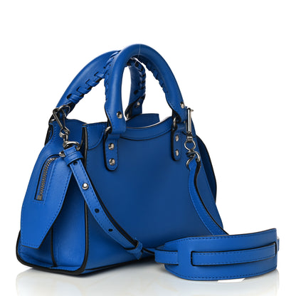 Balenciaga Smooth Calfskin Neo Classic Silver Hardware Mini City Bleu 4 of 13