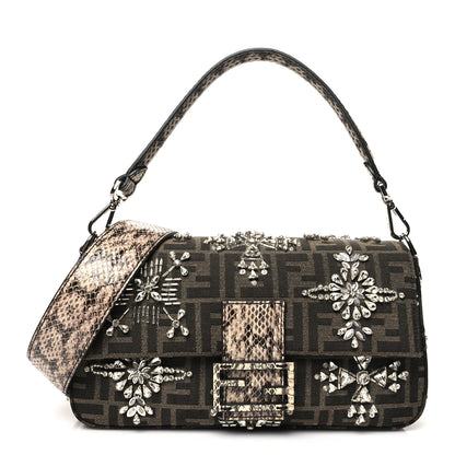 Fendi Re-Edition Elaphe Fabric Jacquard FF 1974 Embroidered Baguette Multicolor 1 of 10