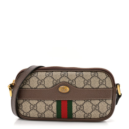Gucci GG Supreme Monogram Web Mini Ophidia GG Bag Brown 1 of 12