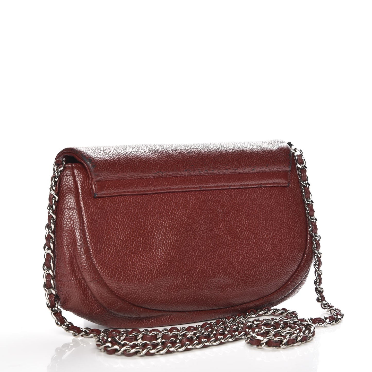 Caviar Half Moon Wallet On Chain WOC Dark Red