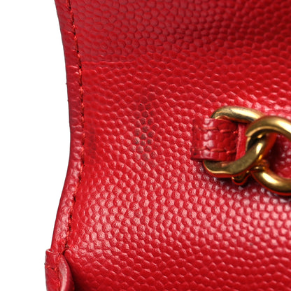 Saint Laurent Grain De Poudre Matelasse Chevron Monogram Envelope Chain Wallet New Red 12 of 18