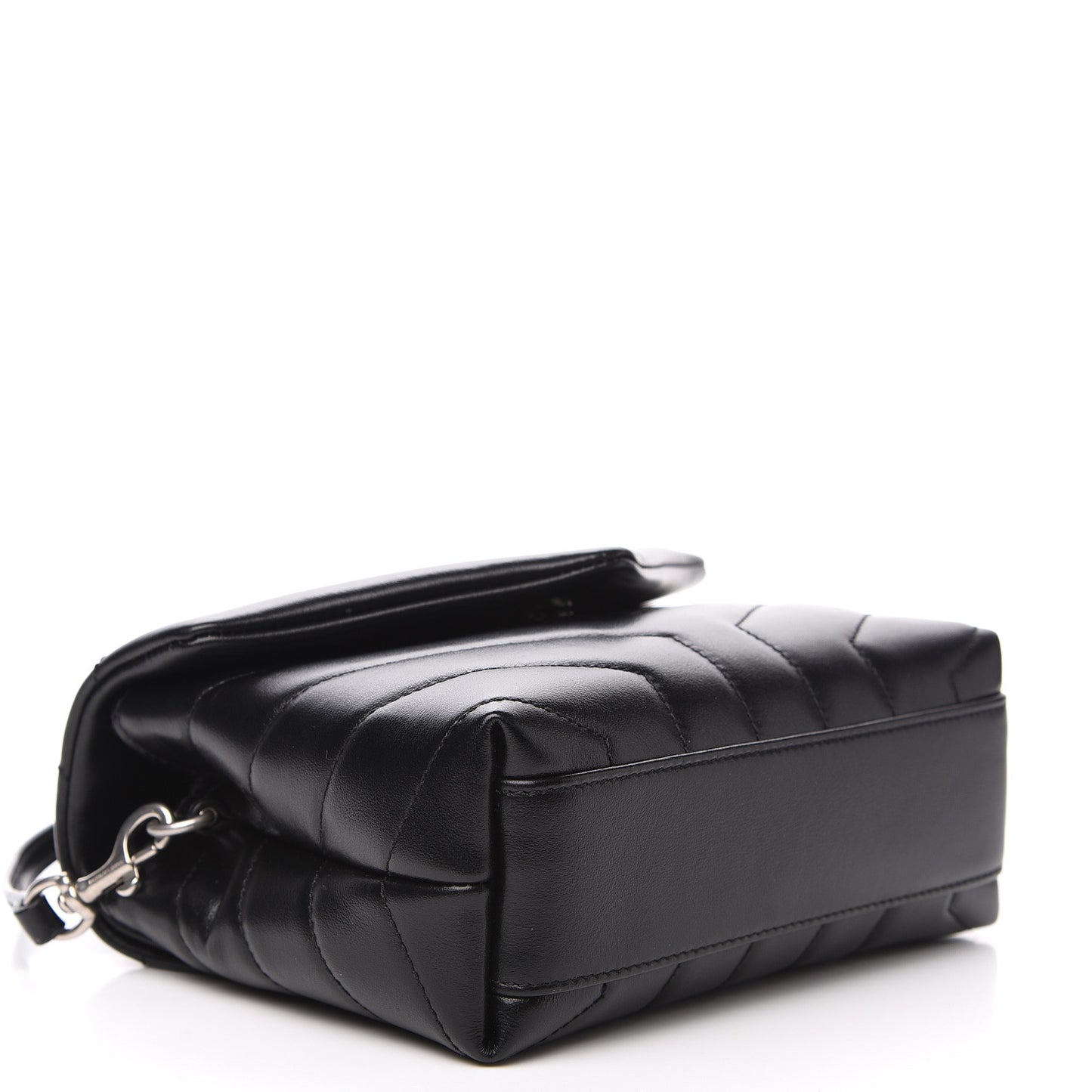 Calfskin Y Quilted Monogram Toy Loulou Crossbody Bag Black
