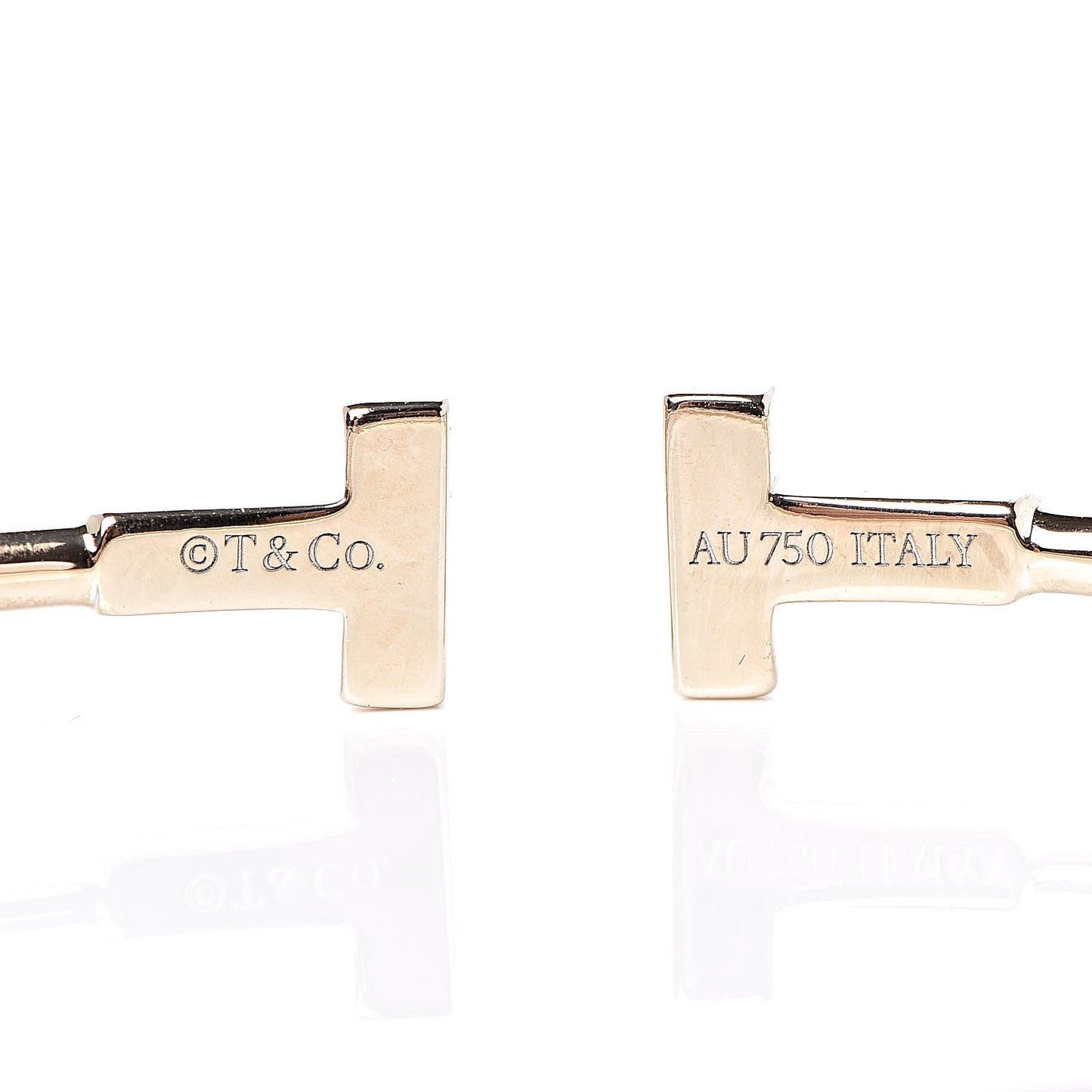 18K White Gold Narrow T Wire Bracelet