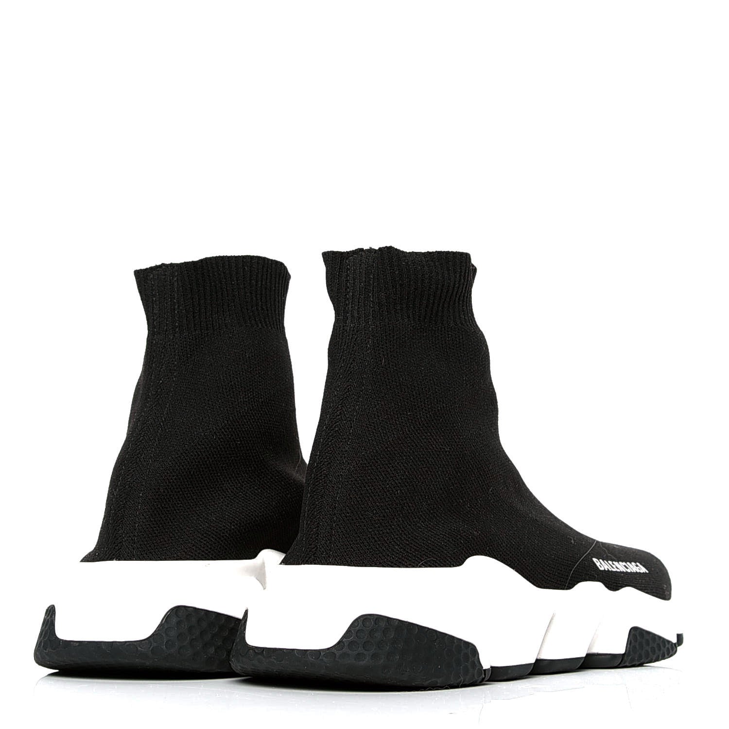 Balenciaga Neoprene Knit Womens Speed Sneakers 39 Black White 3 of 5