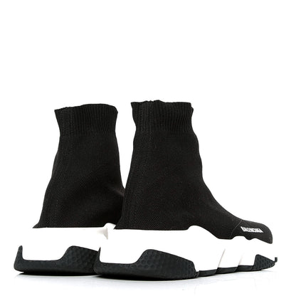 Balenciaga Neoprene Knit Womens Speed Sneakers 39 Black White 3 of 5