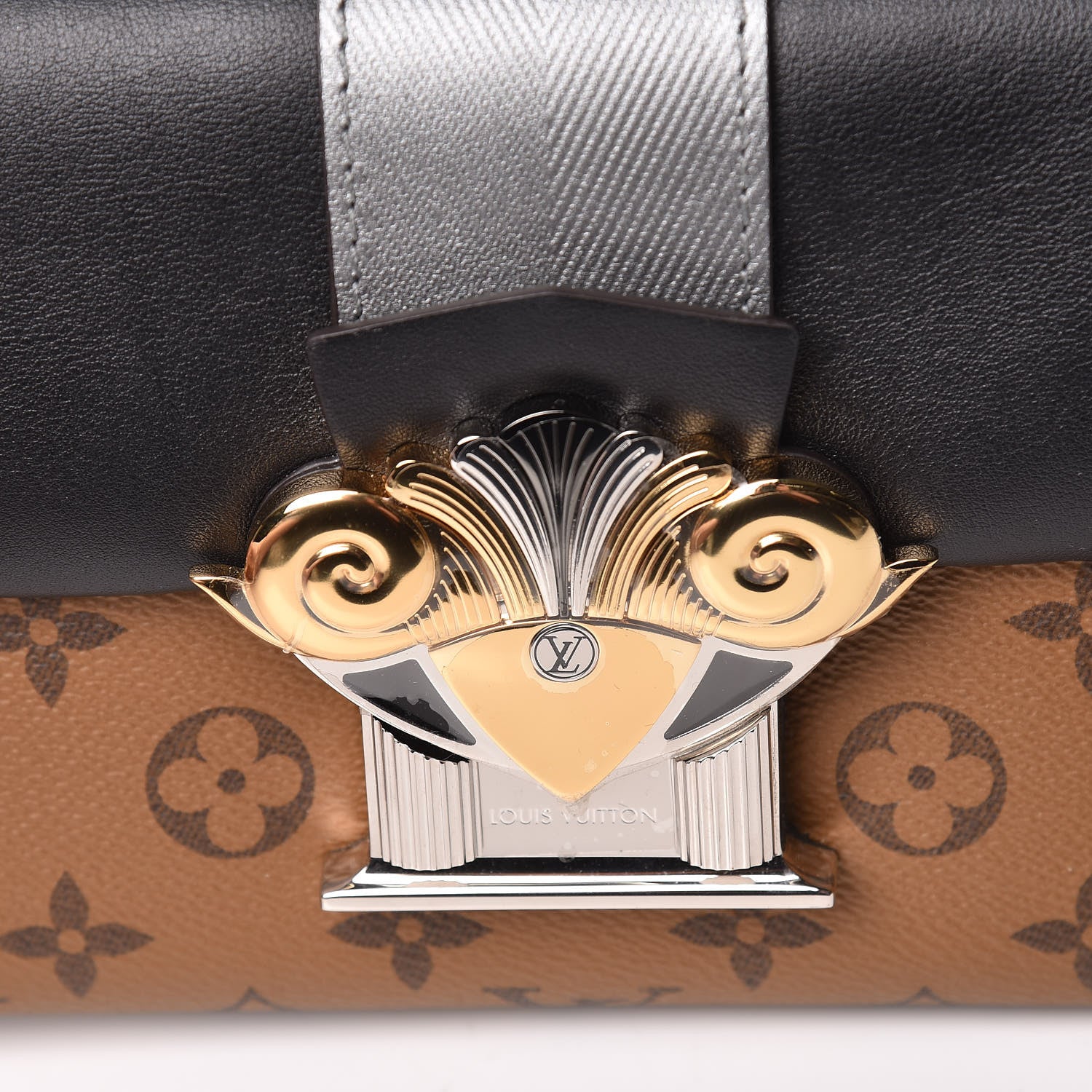 Louis Vuitton Calfskin Reverse Monogram Column Clutch 9 of 11