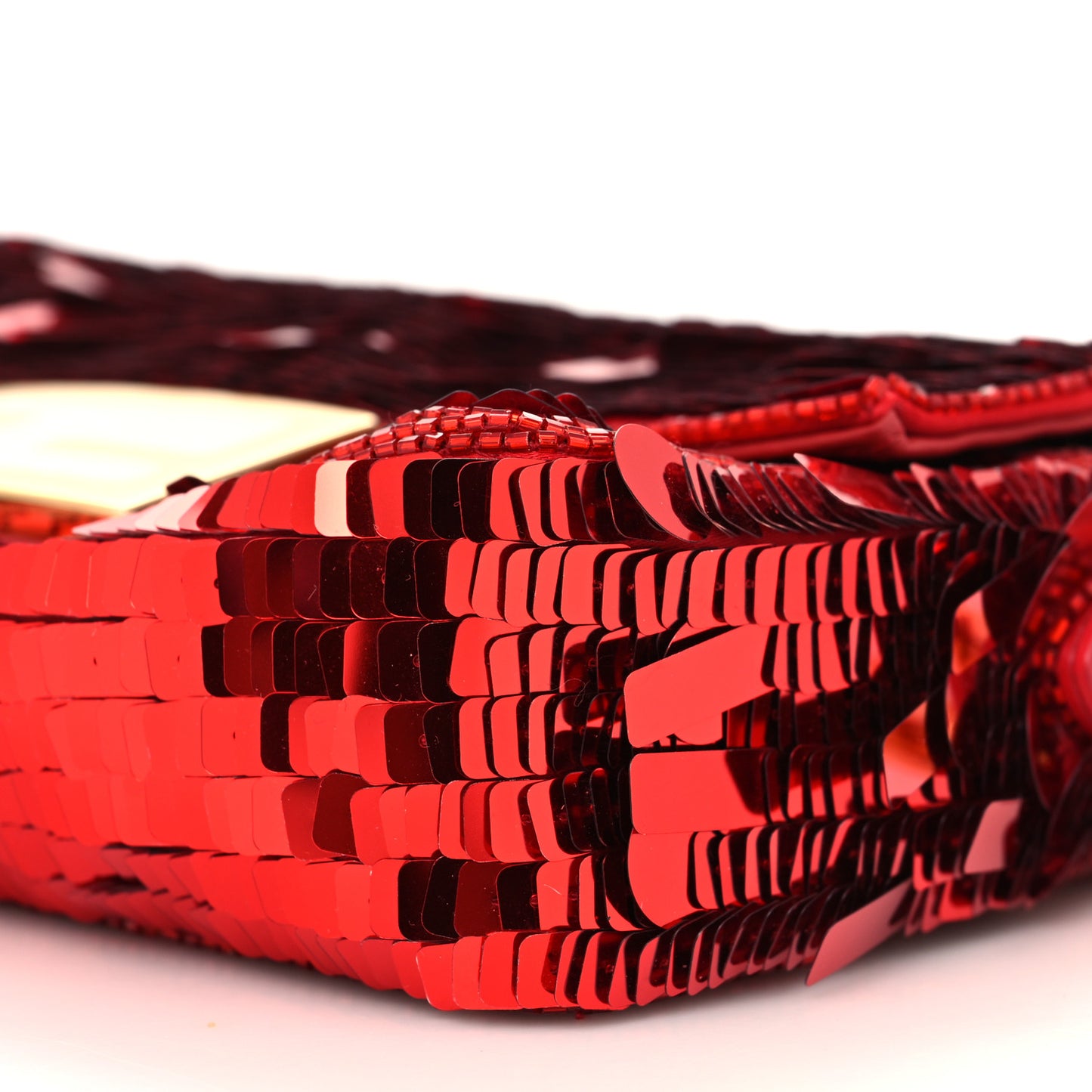 Sequin Paillettes Vitello Grace Sex and the City Mini Baguette Mattone