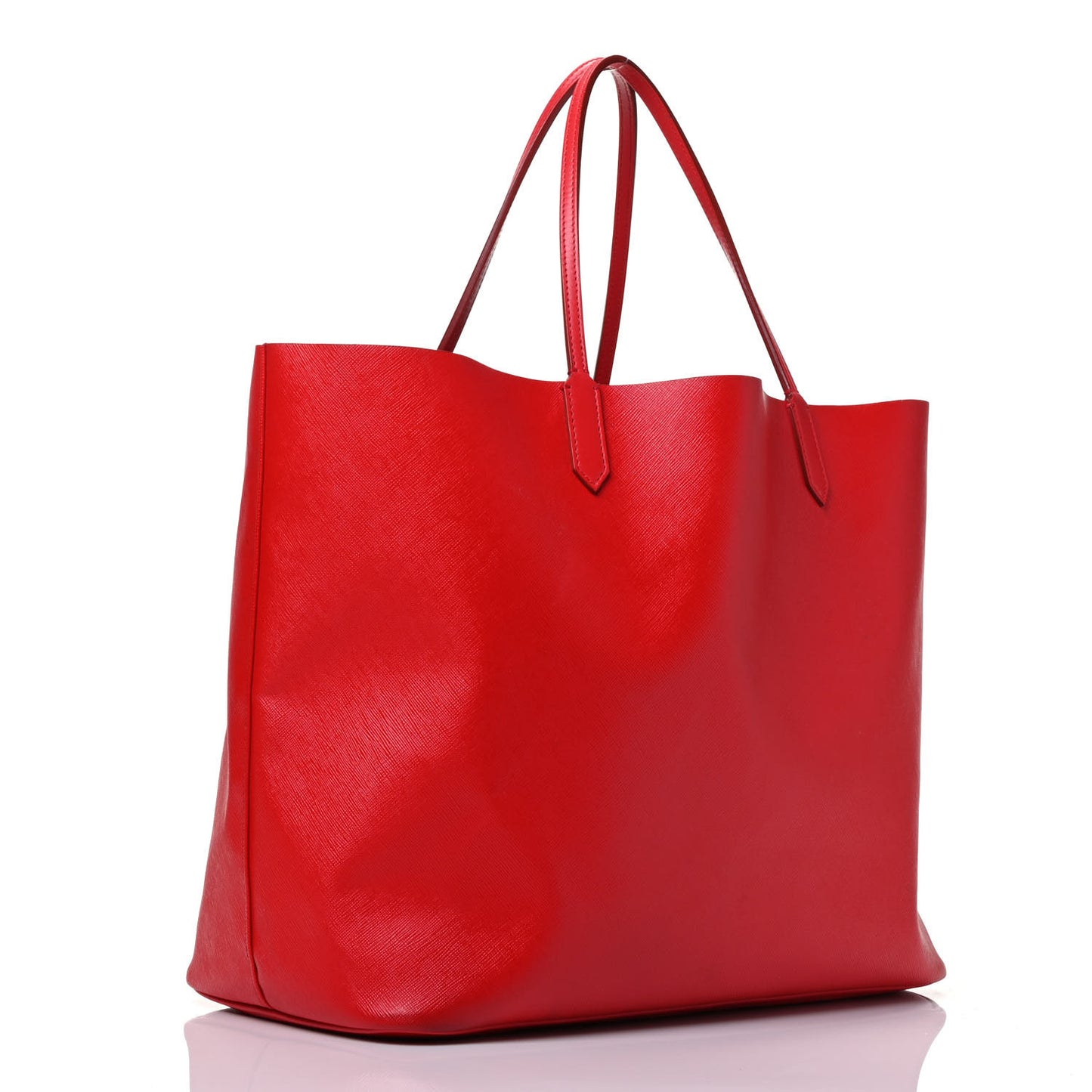 Textured Coated Canvas Bambi Print Large Antigona Tote Red