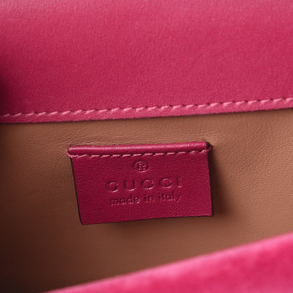 Gucci Velvet Crystal Mini Bee Broadway Shoulder Bag Light Raspberry Rose 7 of 9