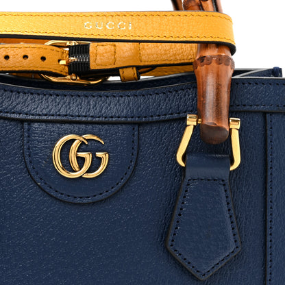 Gucci Textured Dollar Calfskin Web Mini Diana Tote Bag Royal Crop 8 of 10