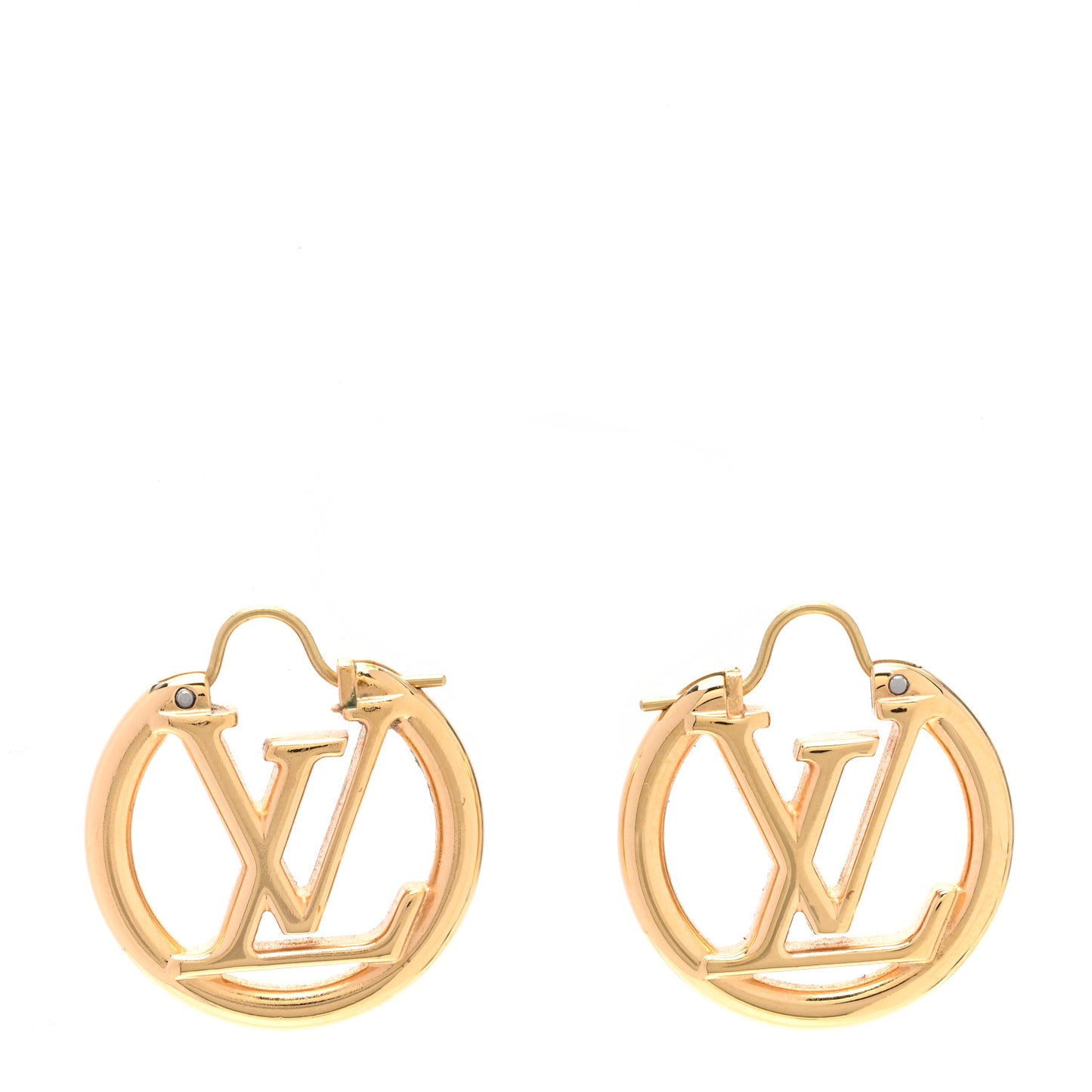 Metal Small Louise Hoop Earrings Gold