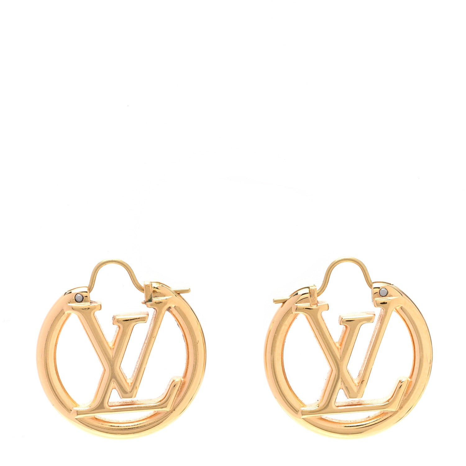 Louis Vuitton Metal Small Louise Hoop Earrings Gold 1 of 4