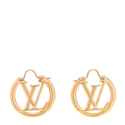 Louis Vuitton Metal Small Louise Hoop Earrings Gold 1 of 4