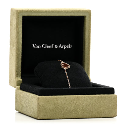 Van Cleef & Arpels 18K Rose Gold Carnelian Sweet Alhambra Heart Bracelet 4 of 4