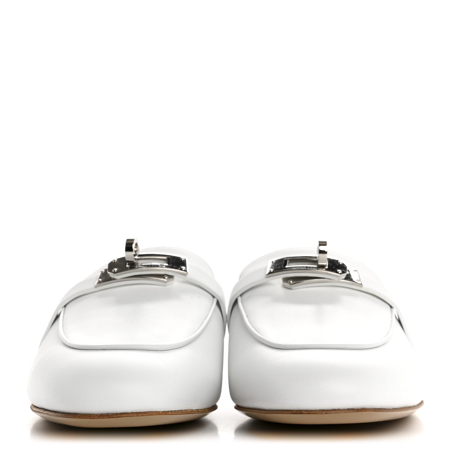 Hermes Calfskin Oz Mules 37 White 3 of 11