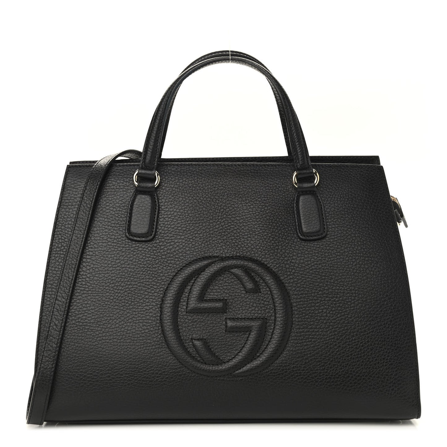 Dollar Calfskin Large Soho Top Handle Satchel Black