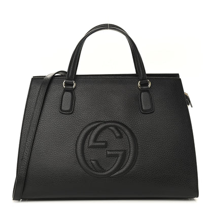 Gucci Dollar Calfskin Large Soho Top Handle Satchel Black 1 of 8