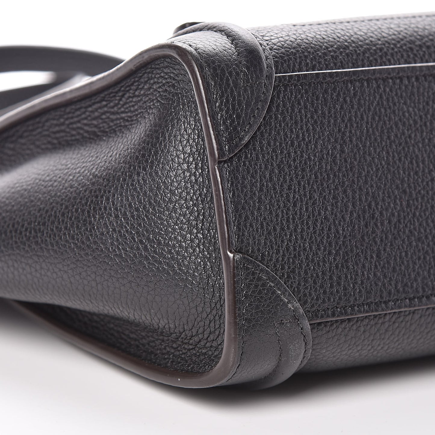 Drummed Calfskin Nano Luggage Black