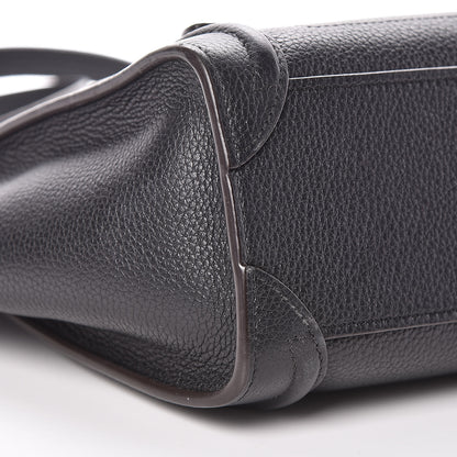 Celine Drummed Calfskin Nano Luggage Black 5 of 8