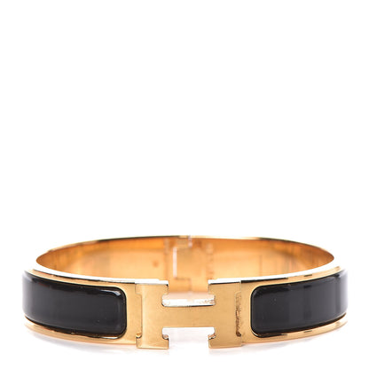 Hermes Enamel Narrow Clic Clac H Bracelet PM Black 1 of 6