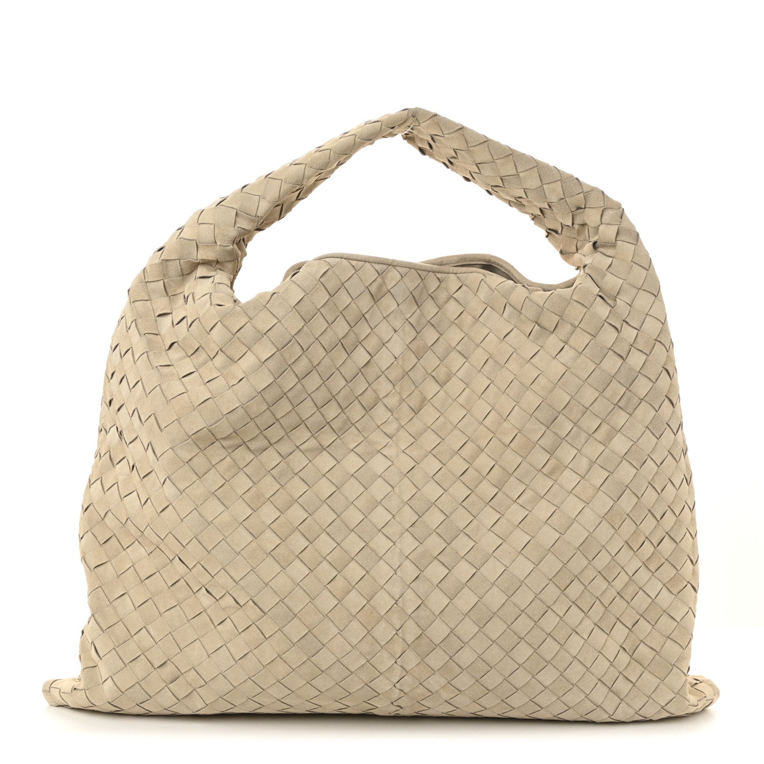 Bottega Veneta Suede Intrecciato Large Hop Ecru 1 of 10